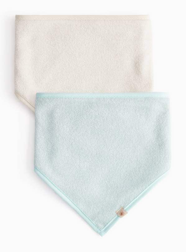 White And Blue Towelling Hanky Bibs 2 Pack One Size